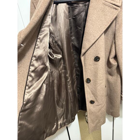 Calvin Klein Wool Cashmere Blend Peacoat Women’s XL Classic Button Coat in Oat - Picture 6 of 15